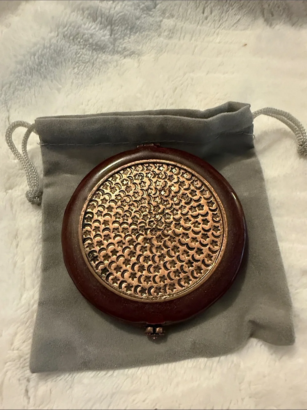 Beautiful Embellished Butterfly Compact Mirror in Burgundy and Gold